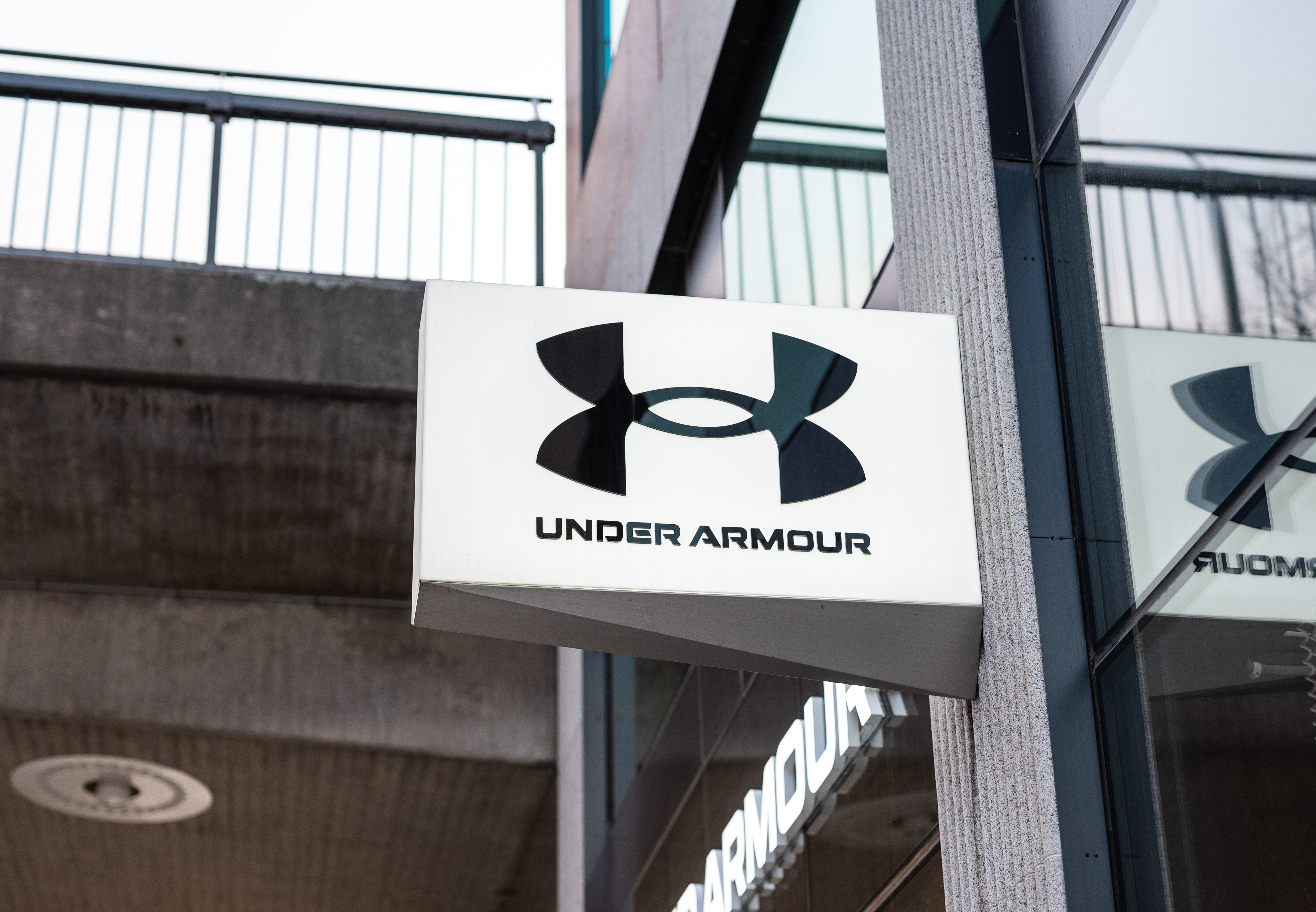 Under Armour store using Keonn RFID inventory checkout and loss-prevention systems