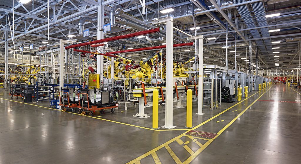 Factory floor in logistics environment