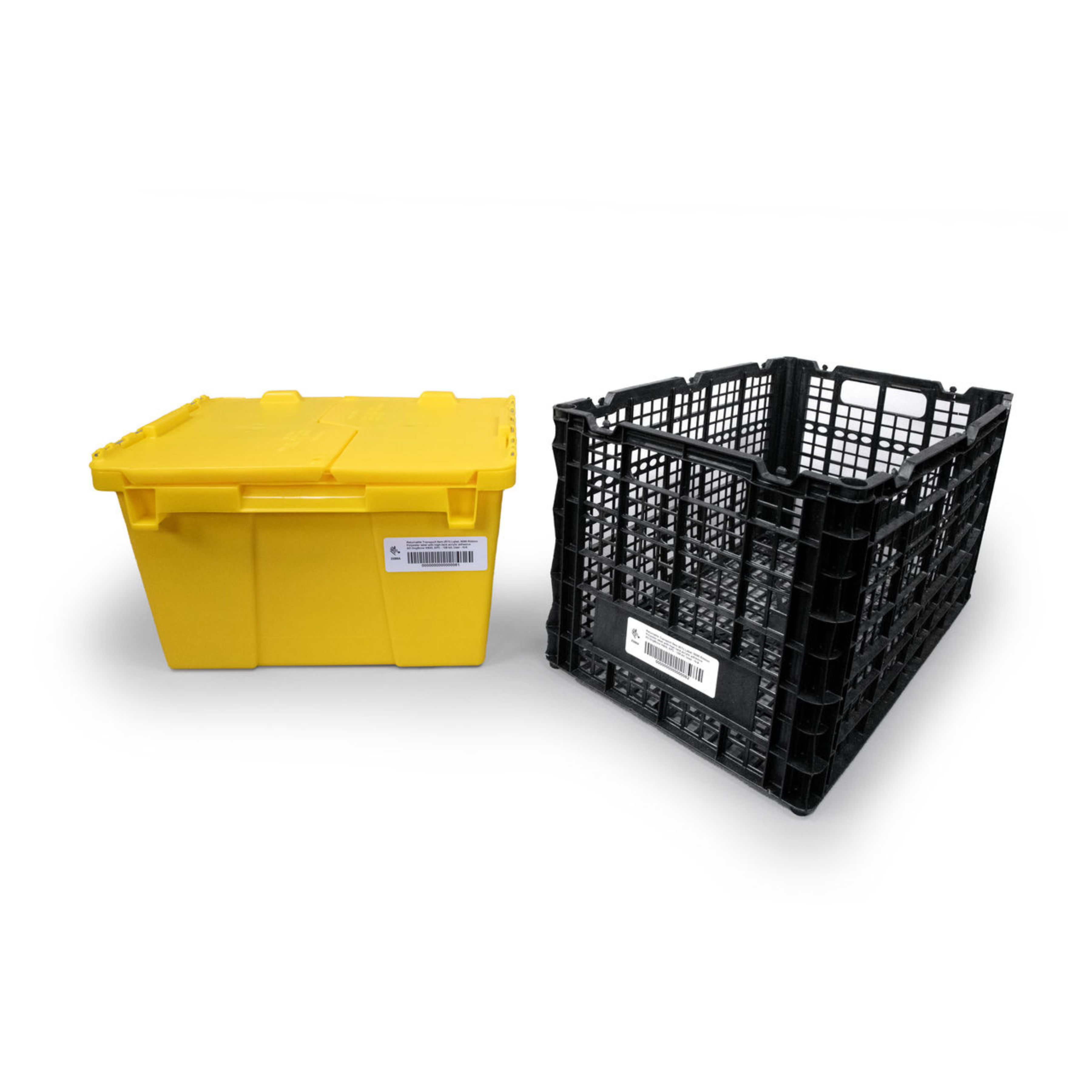 RFID tag placement on plastic totes